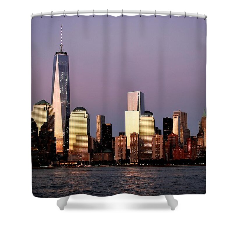 City Shower Curtain featuring the photograph NYC Skyline at Dusk by Matt Quest