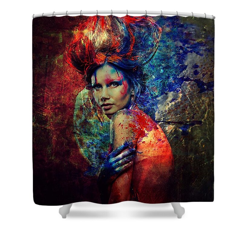 Nymph Shower Curtain featuring the digital art Nymph of Creativity 2 by Lilia D