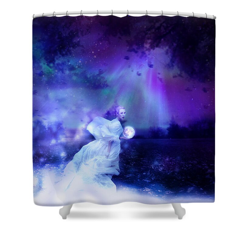 Woman Shower Curtain featuring the digital art Nymph of December by Lilia S