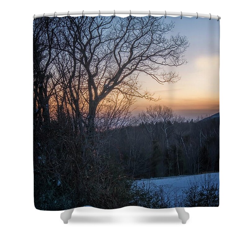 Dublin New Hampshire Shower Curtain featuring the photograph Oak In Winter by Tom Singleton