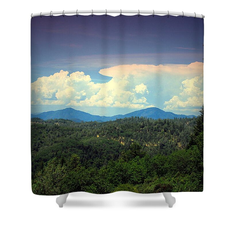 Clouds Shower Curtain featuring the photograph Oakrun Thunderstorm by Joyce Dickens