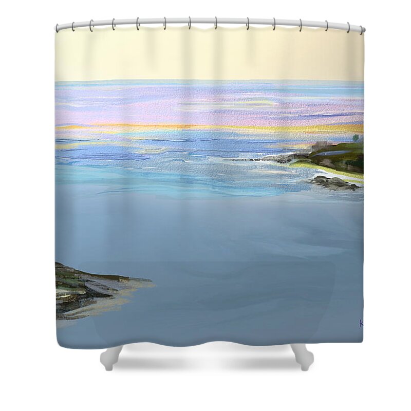 Ocean Shower Curtain featuring the digital art Ocean 2 by Kae Cheatham