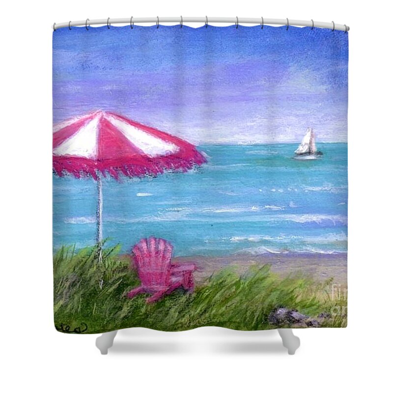 Seascape Shower Curtain featuring the painting Ocean Breeze by Sandra Estes