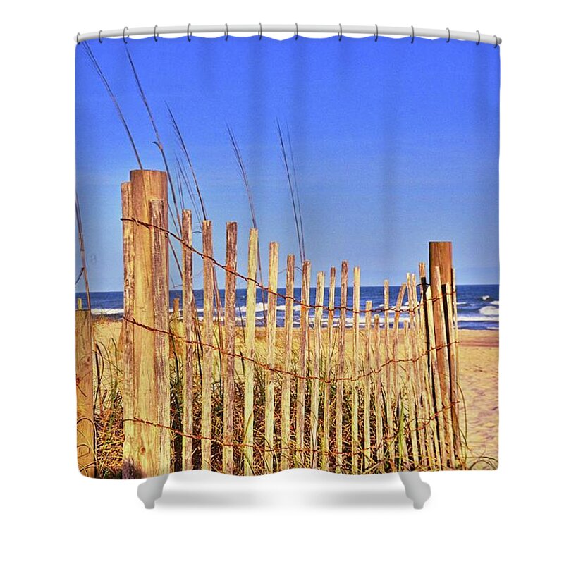 Ocean Dunes Shower Curtain featuring the photograph Ocean Dunes by Lisa Wooten