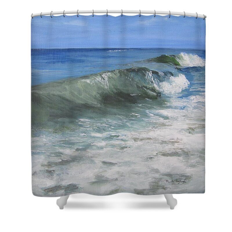 Ocean Shower Curtain featuring the painting Ocean Power by Paula Pagliughi