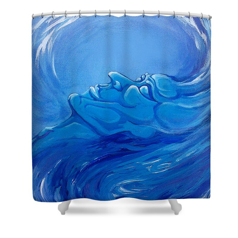 Ocean Shower Curtain featuring the painting Ocean Spirit by Kevin Middleton