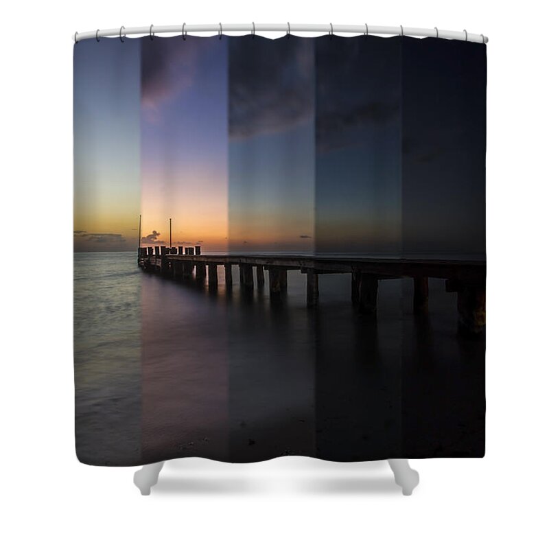 Time Slice Shower Curtain featuring the photograph Ocean sunset time slice by Sven Brogren
