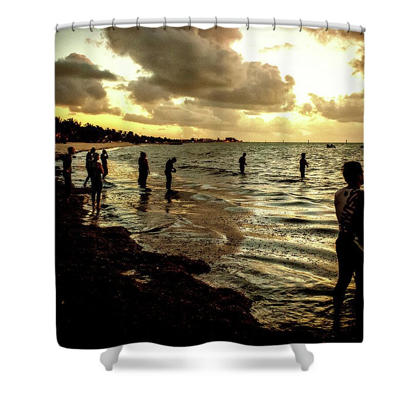 Landscape Shower Curtain featuring the photograph Ocean Thinker by Joe Shrader