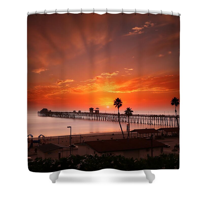  Sunset Shower Curtain featuring the photograph Oceanside Sunset 9 by Larry Marshall