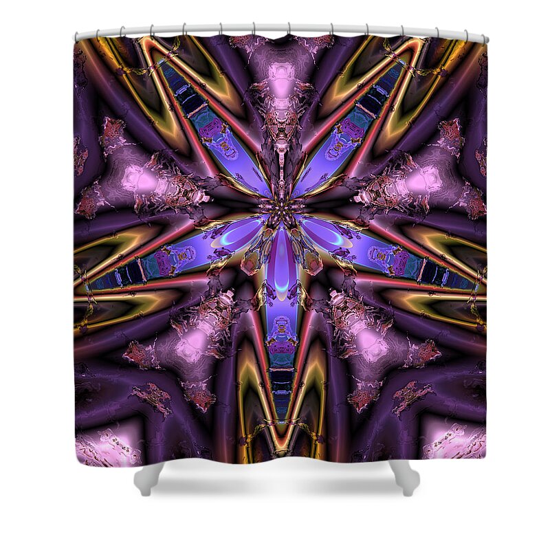 Abstract Shower Curtain featuring the digital art Ocf 483 by Claude McCoy