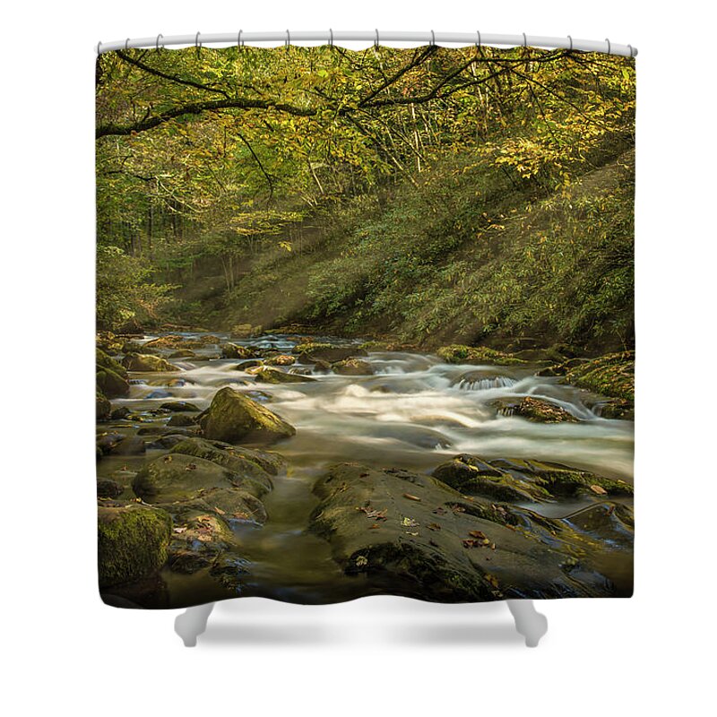 Adelboden Shower Curtain featuring the photograph Oconaluftee River by David Morefield