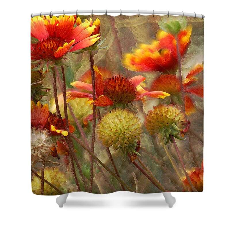 October Flowers Shower Curtain featuring the photograph October Flowers 2 by Ernest Echols