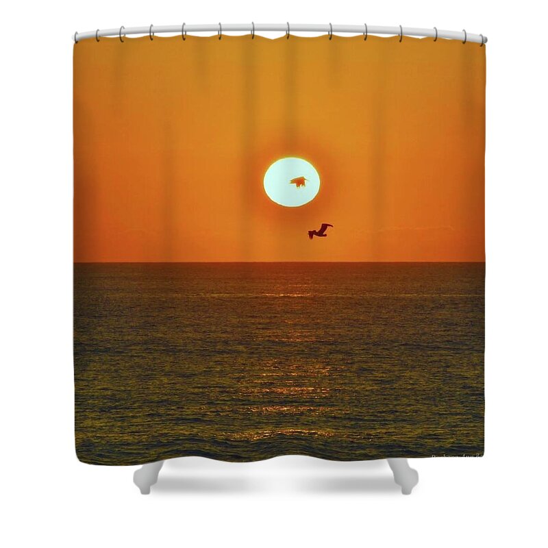 Obx Sunrise Shower Curtain featuring the photograph October Sunrise by Barbara Ann Bell
