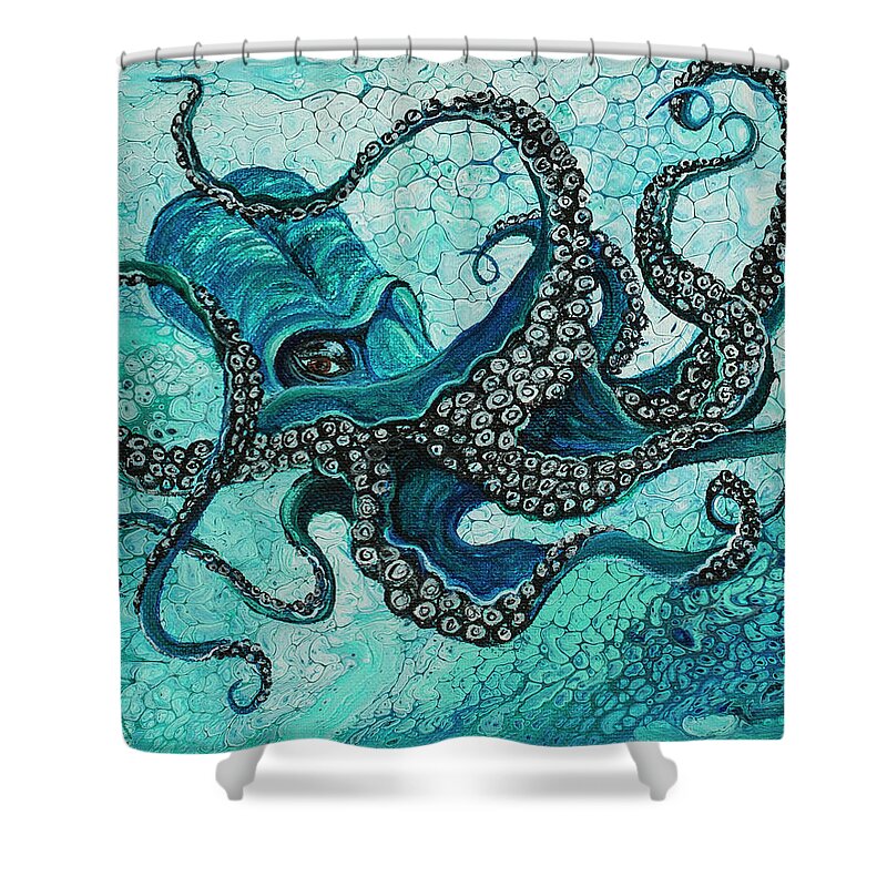 Octopus Shower Curtain featuring the painting Octopus by Darice Machel McGuire