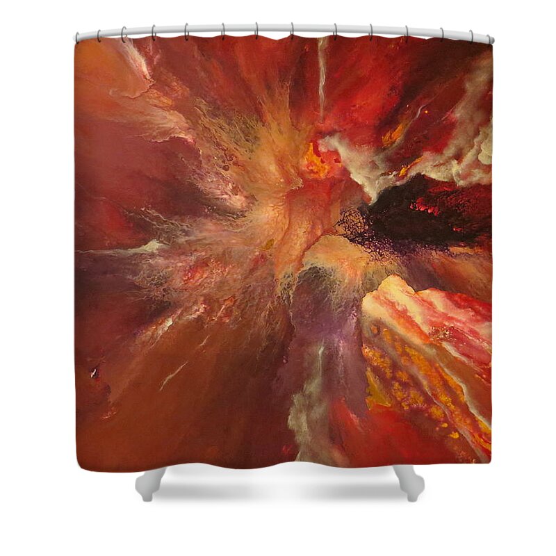 Abstract Shower Curtain featuring the painting Euphoric by Soraya Silvestri
