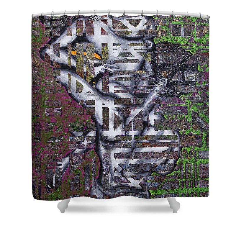 Abstract Shower Curtain featuring the painting Oedipus Triumphant by Julius Hannah