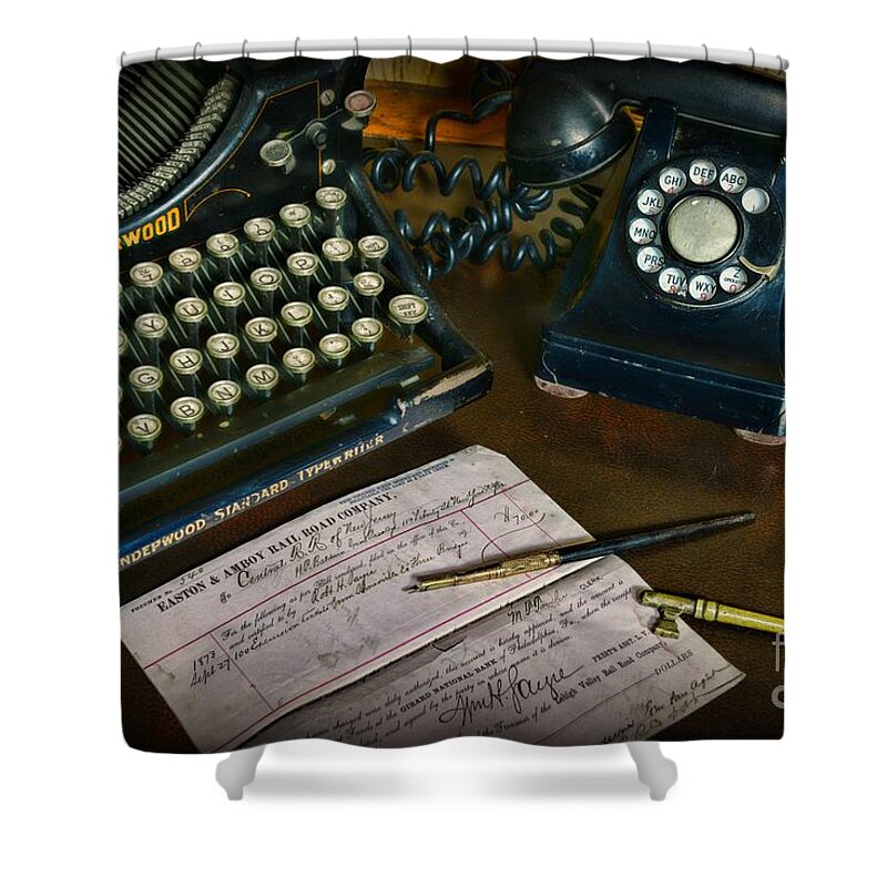 Paul Ward Shower Curtain featuring the photograph Office Essentials by Paul Ward