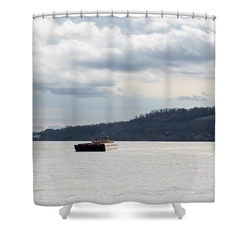 Barge Shower Curtain featuring the photograph Ohio River Barge #1 by Holden The Moment