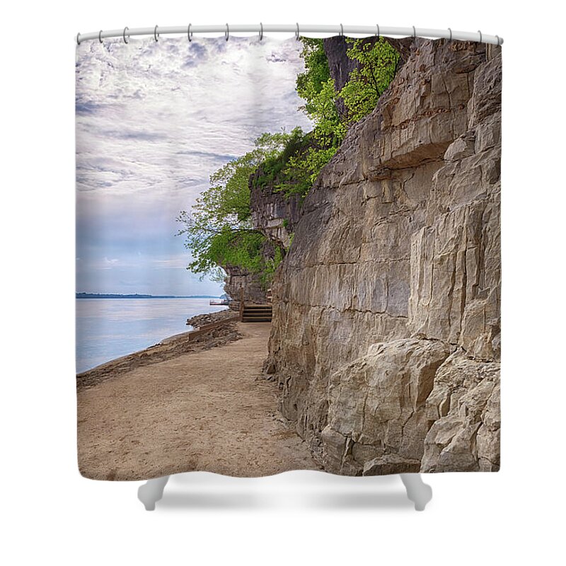 Cave In Rock Shower Curtain featuring the photograph Ohio River View by Susan Rissi Tregoning