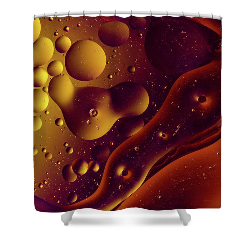 Jay Stockhaus Shower Curtain featuring the photograph Oil and Water 11 by Jay Stockhaus