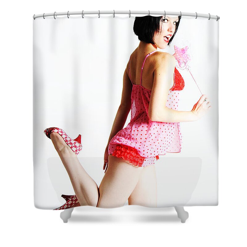 Pink Shower Curtain featuring the photograph Ok but say please by Robert WK Clark