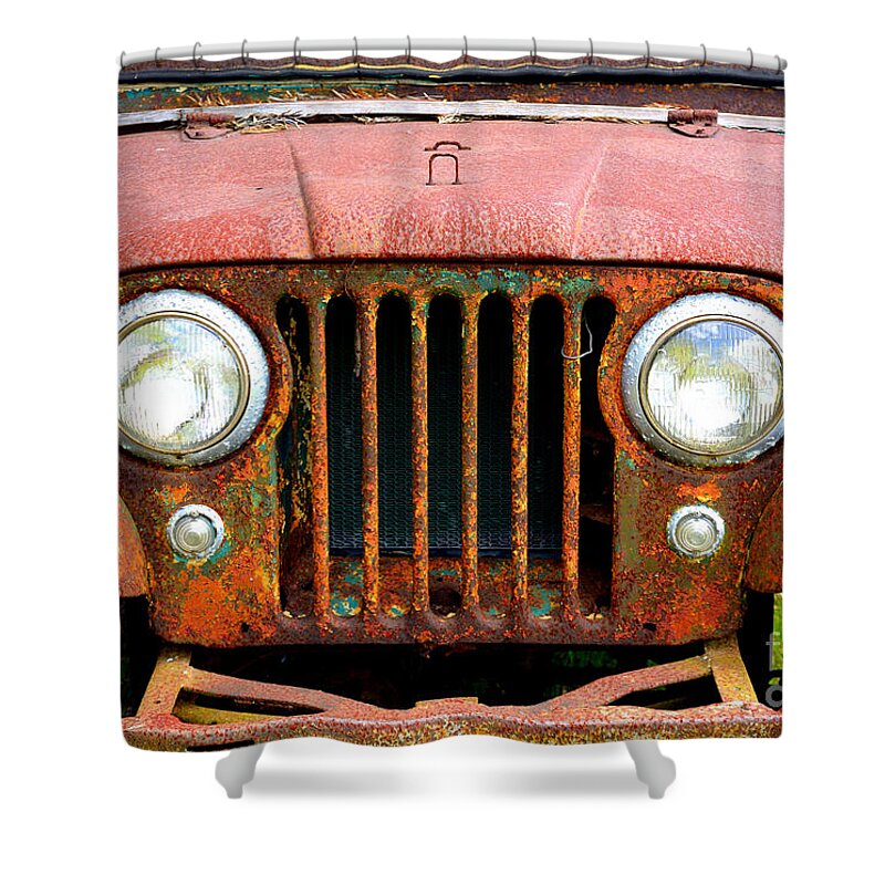 Jeep Shower Curtain featuring the photograph Ol Jeep by Alison Belsan Horton