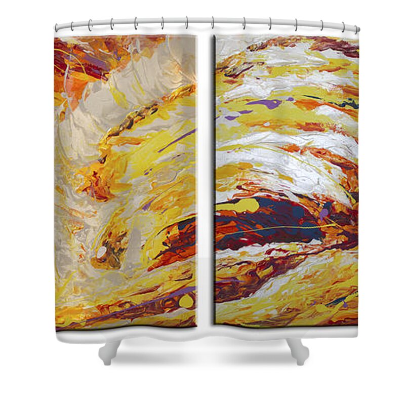 Ola Painting Shower Curtain featuring the painting Ola Del Sol by William Love