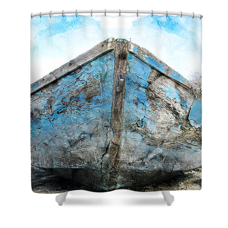 Boat Shower Curtain featuring the photograph Old Blue # 2 by Ed Hall