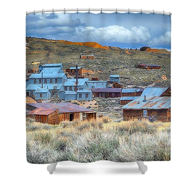 Scenic Shower Curtain featuring the photograph Old Bodie Gold Mining Town by AJ Schibig