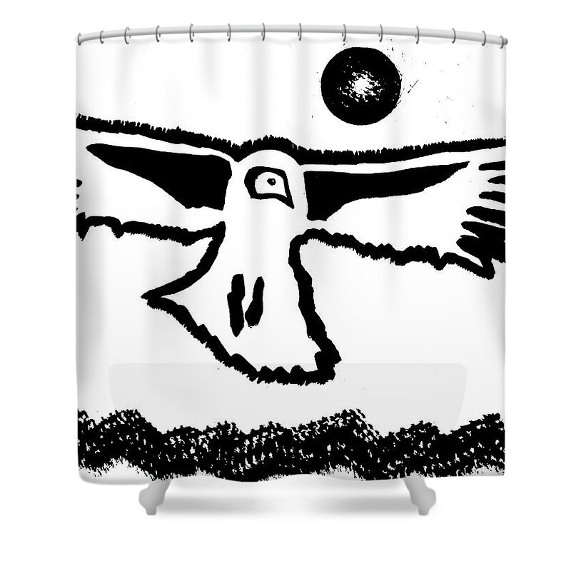 Condor Shower Curtain featuring the painting Old Boy Riding High original painting by Sol Luckman