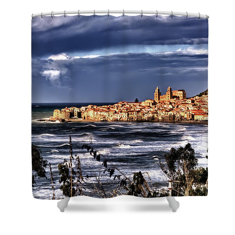  Shower Curtain featuring the photograph Old coastal city by Patrick Boening