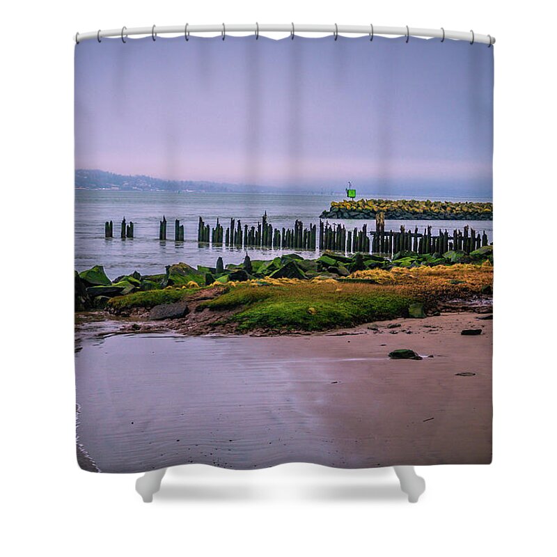 Columbia River Shower Curtain featuring the photograph Old Columbia River Docks by Bryan Carter