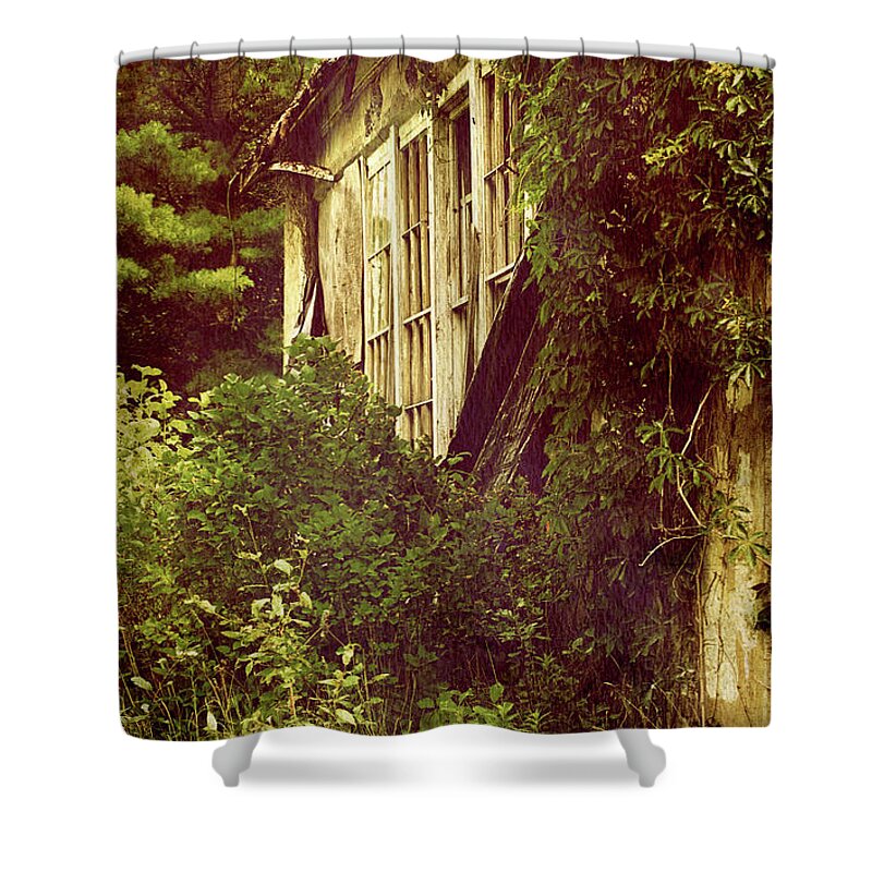 Abandoned Building Shower Curtain featuring the photograph Old Country Schoolhouse. by Kelly Nelson