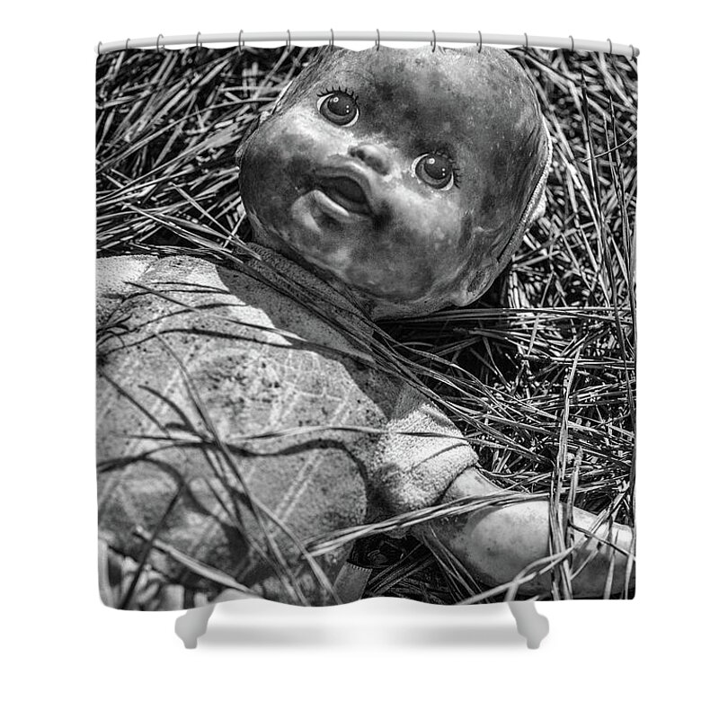 Antique Doll Shower Curtain featuring the photograph Old Dolls In Grass by Matthew Pace