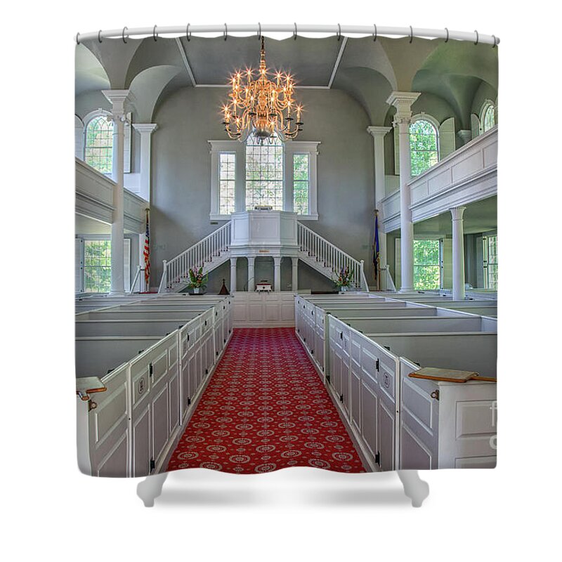 Church Shower Curtain featuring the photograph Old First Church Interior by Rod Best