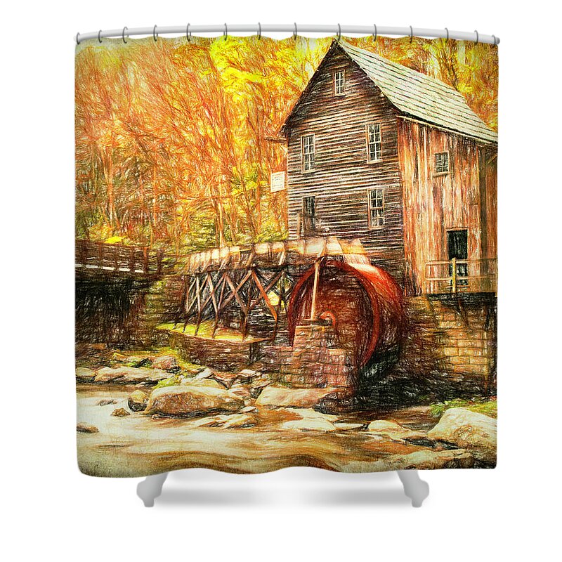Grist Mill Shower Curtain featuring the photograph Old Grist Mill by Mark Allen