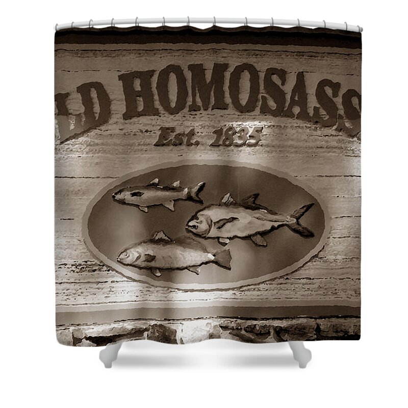 Art Shower Curtain featuring the painting Old Homosassa by David Lee Thompson