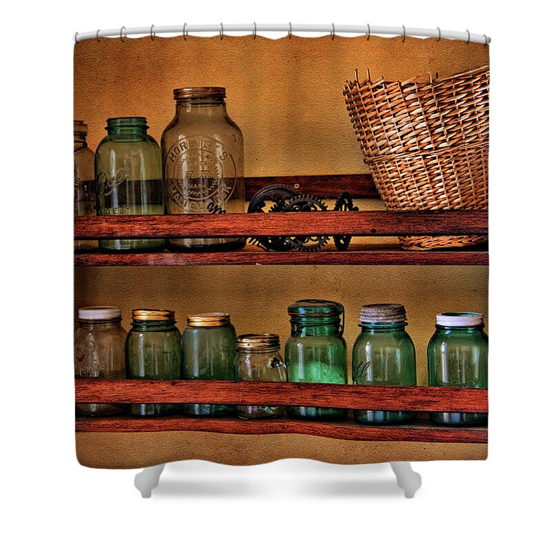 Jar Shower Curtain featuring the photograph Old Jars by Lana Trussell