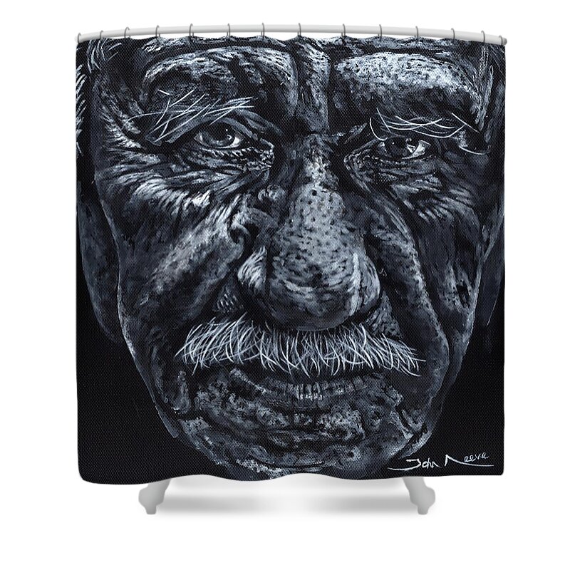 Portrait Shower Curtain featuring the painting Old Joe by John Neeve