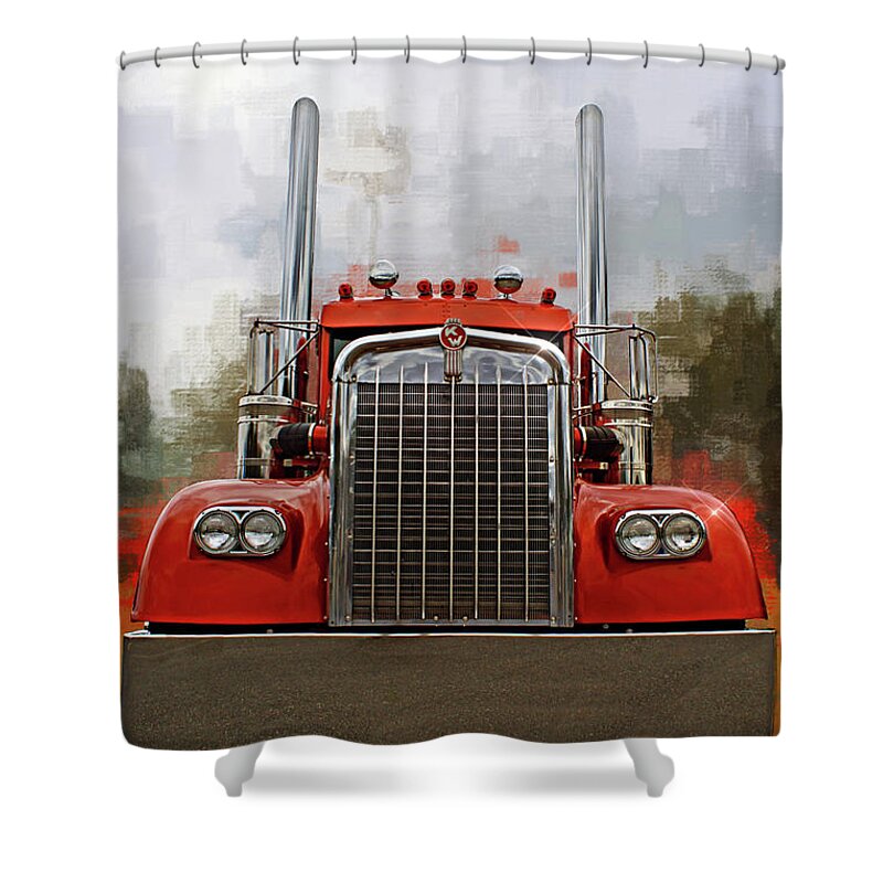Big Rigs Shower Curtain featuring the photograph Old Kenworth by Randy Harris
