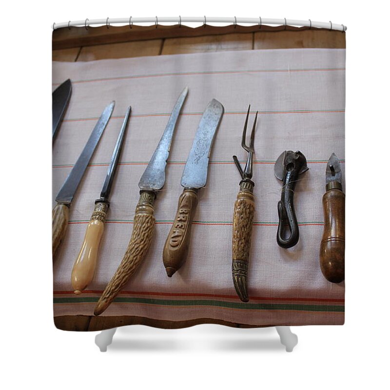 Knives Shower Curtain featuring the photograph Old Knives by Lauri Novak