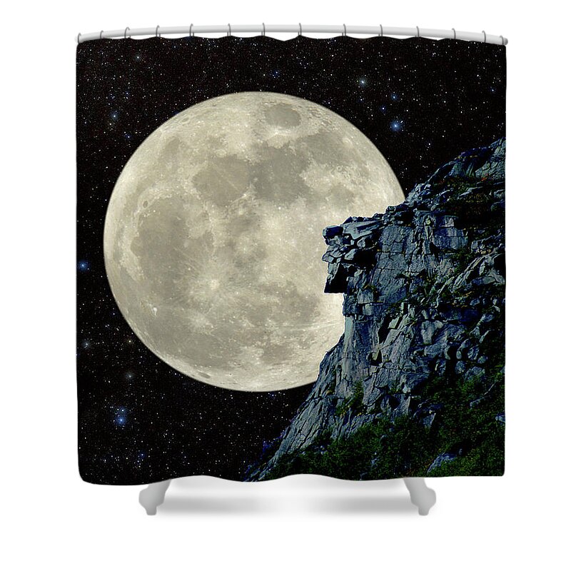 Nh Shower Curtain featuring the photograph Old Man / Man in the Moon by Larry Landolfi