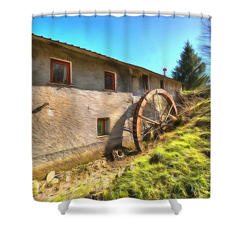 Mulini Shower Curtain featuring the photograph Old Mill - Antico Mulino by Enrico Pelos