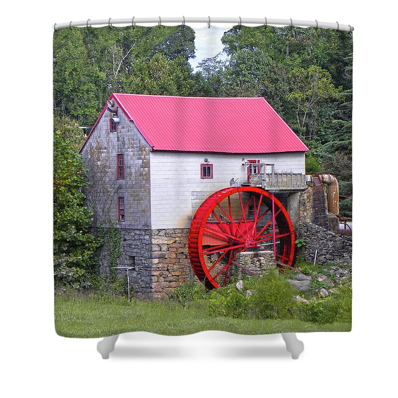 Old Mill Of Guilford Shower Curtain featuring the photograph Old Mill of Guilford Squared by Sandi OReilly