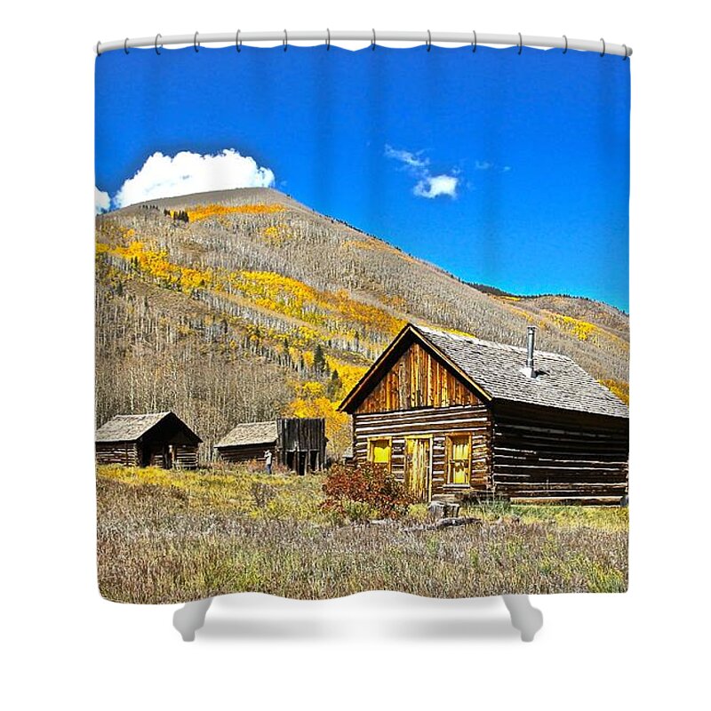 Aspen Shower Curtain featuring the photograph Old Mining Camp by Elisabeth Derichs