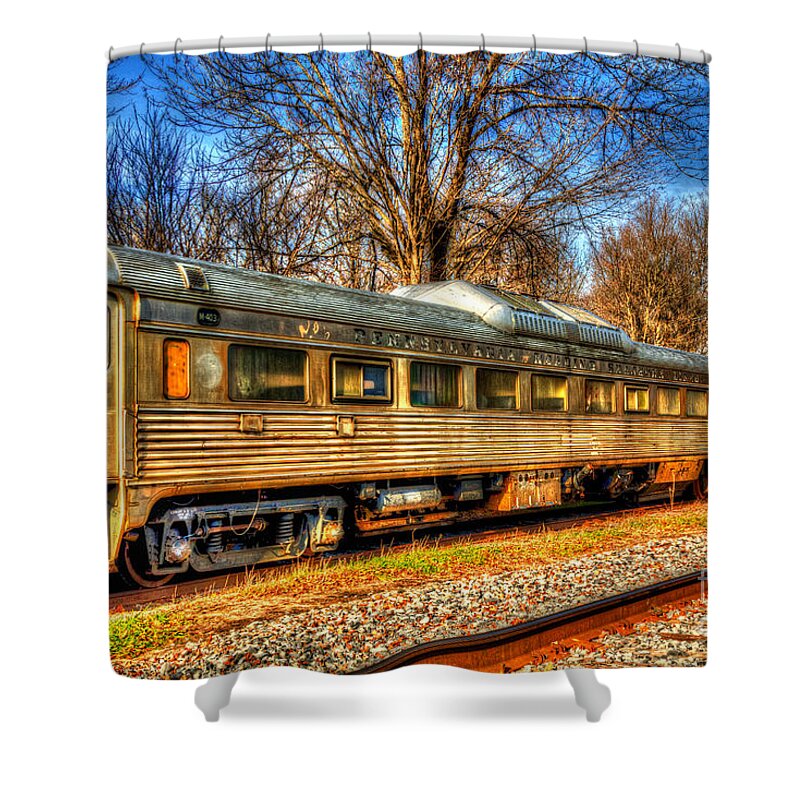 Trains Shower Curtain featuring the photograph Old Rail Car by Rod Best