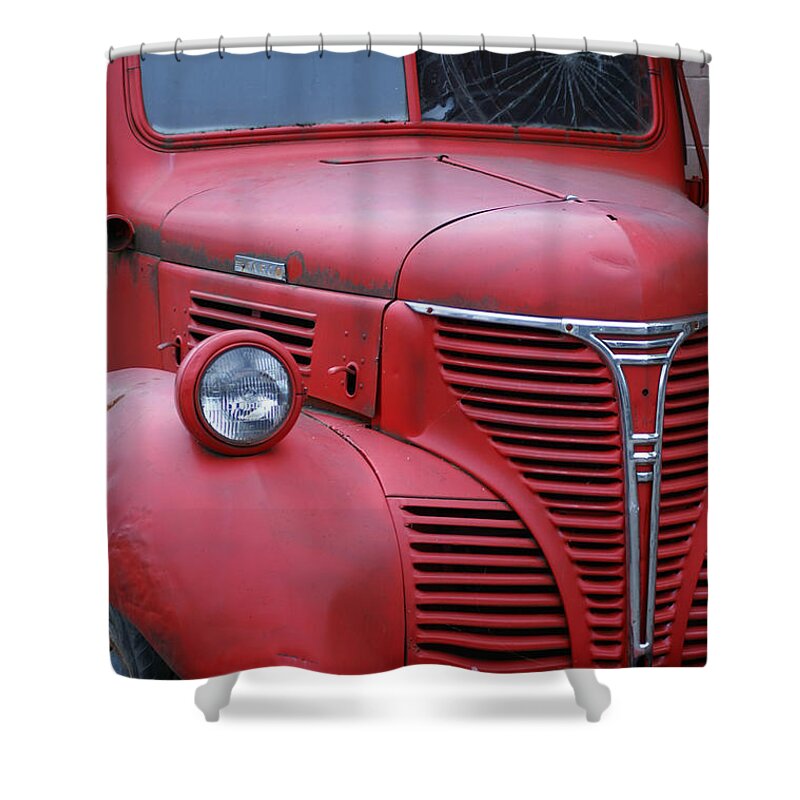 Old Cars Shower Curtain featuring the photograph Old Red Fargo by Randy Harris