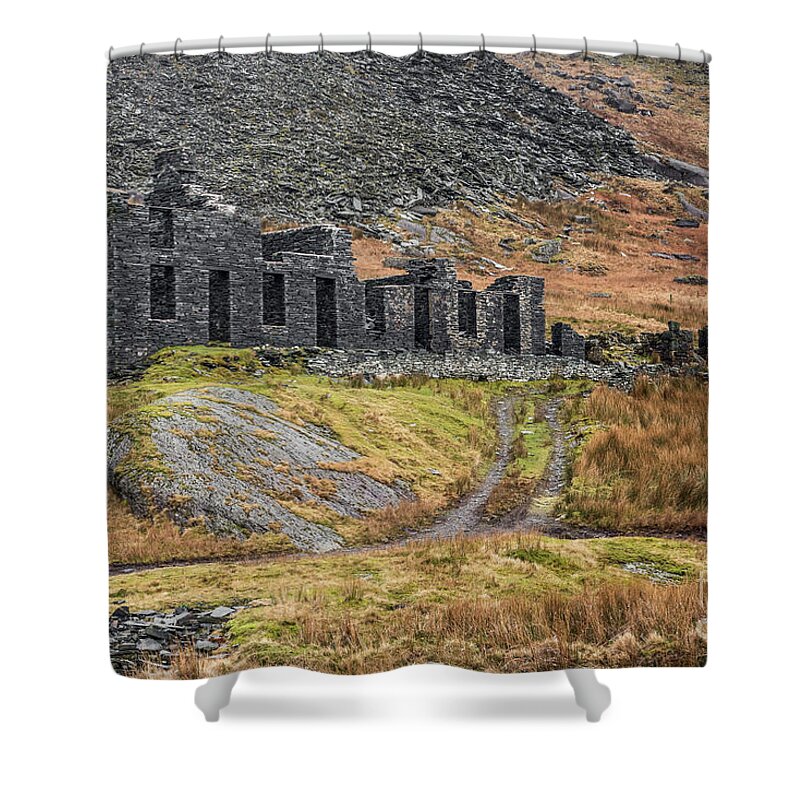 Cwmorthin Shower Curtain featuring the photograph Old Ruin at Cwmorthin by Adrian Evans