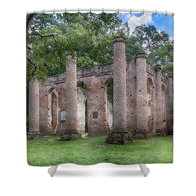 Old Sheldon Church Shower Curtain featuring the photograph Old Sheldon Church by Patricia Schaefer