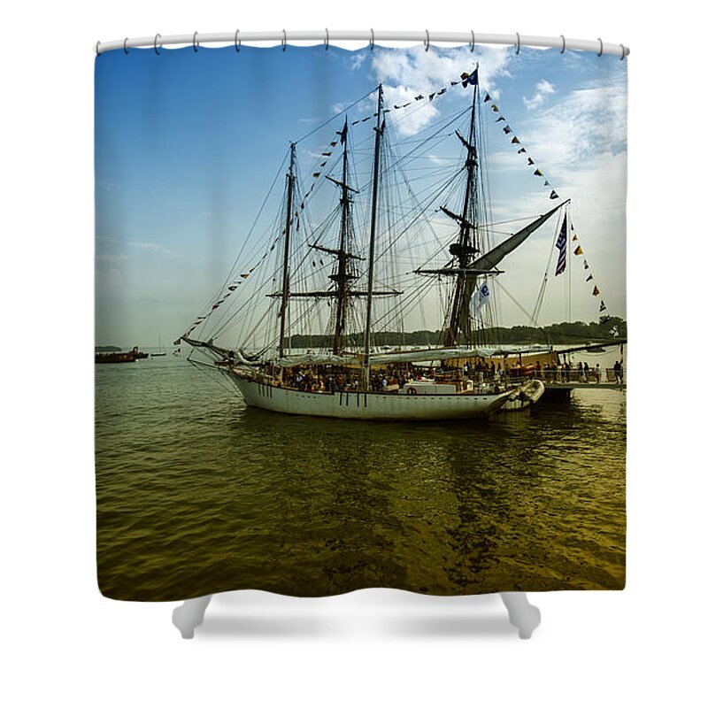 Put-in-bay Shower Curtain featuring the photograph Old ships Put-in-Bay by Kevin Cable